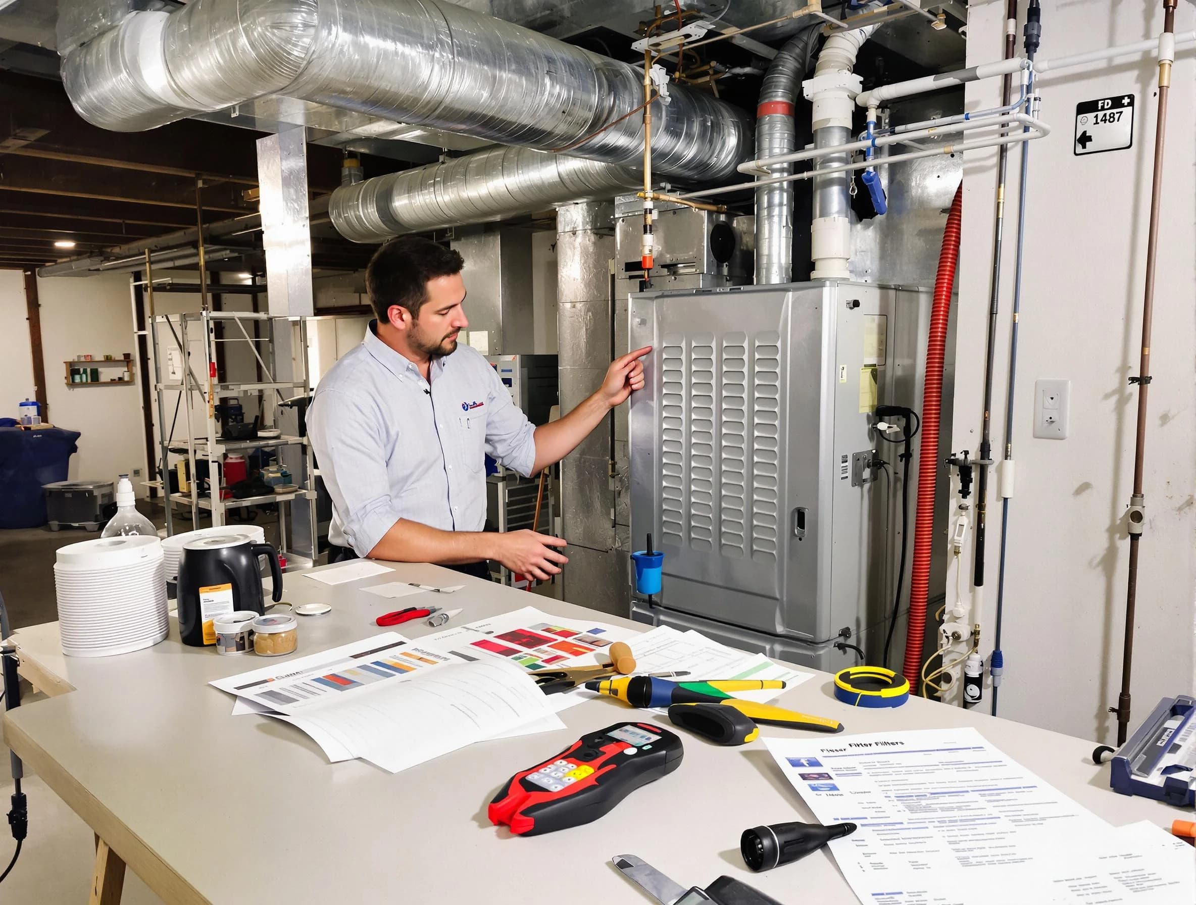 Shaw Heights Air Duct Cleaning inspector conducting detailed filter system evaluation using professional diagnostic tools in Shaw Heights