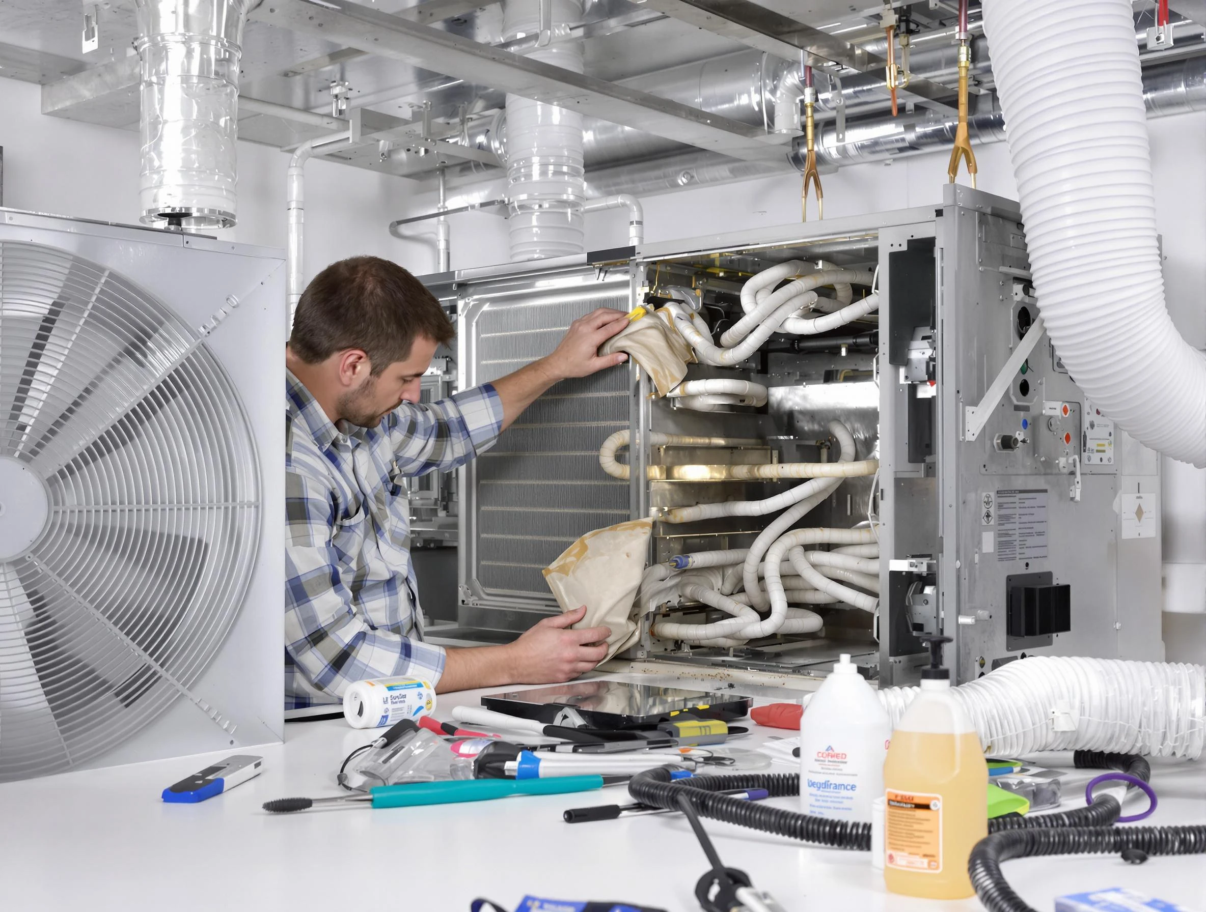 Shaw Heights Air Duct Cleaning specialist performing precision AC coil cleaning in Shaw Heights